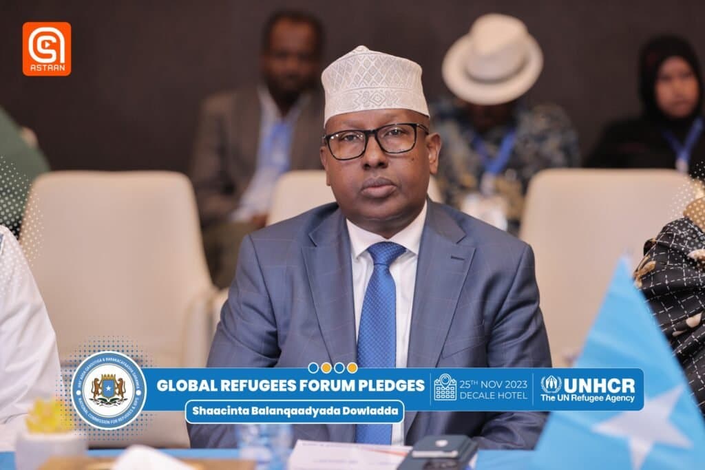 Delegate at the Global Refugees Forum Pledges event covered by Astaan Media for UNHCR