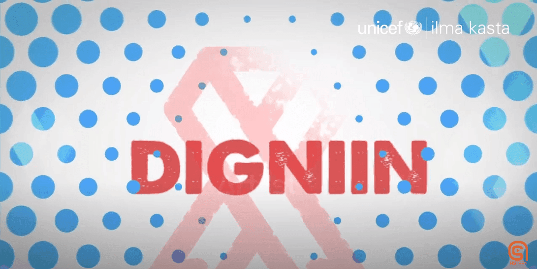Frame from the Digniin awareness campaign video produced with USAID